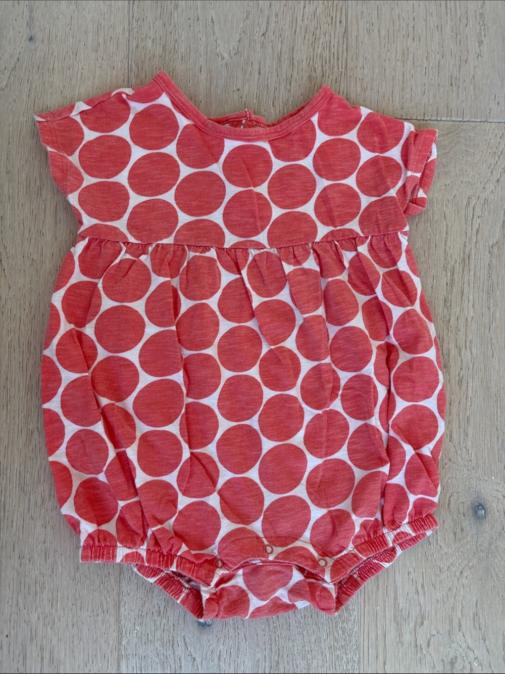Primary Coral Dot Baby Bubble Romper